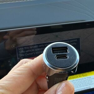 BMW Silver and Black Dual USB Car Charger